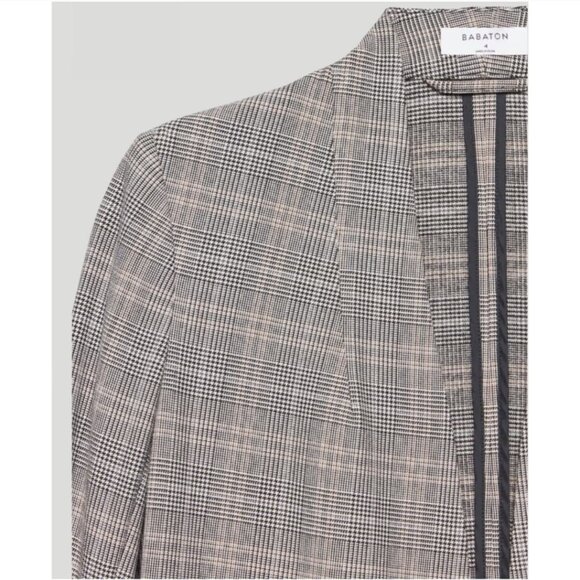 Aritzia Babaton Hip Power Blazer Jacket Sz 0 Plaid Office Corporate Academia - Picture 3 of 14